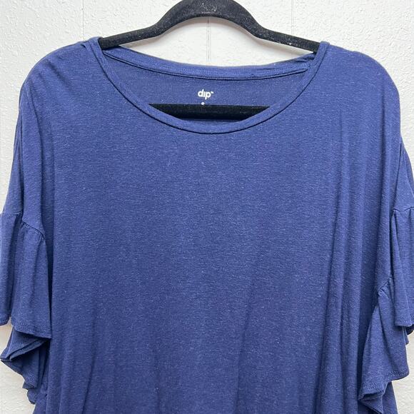 Dip Linen Blend Ruffle Trim Workwear Casual Relaxed Breathable Womens Top Small - Picture 2 of 11